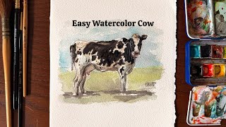 You Wont Believe This Watercolor Cow Is So Easy To Paint