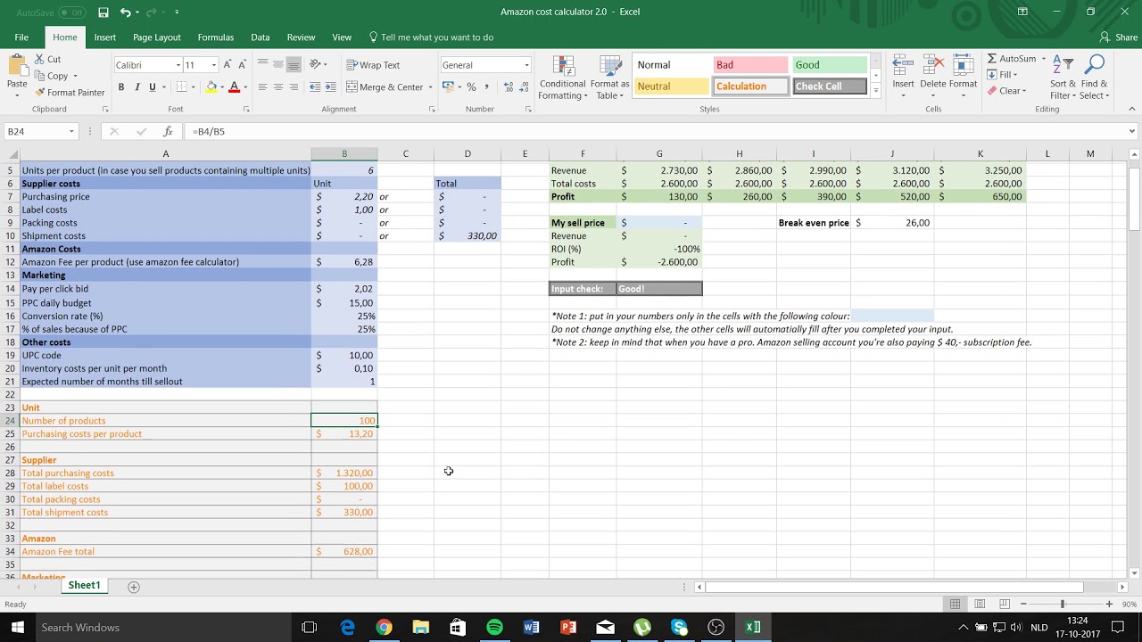 fba fees calculator