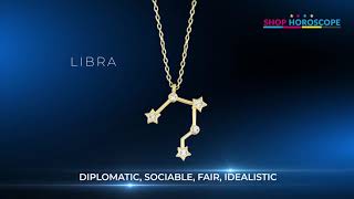 Zodiac Sign, Horoscope | Libra Star Map Necklace - Gold