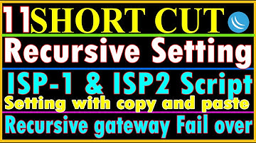 Mikrotik Script 11: Recursive gateway failover script just copy and paste in Hindi & Urdu