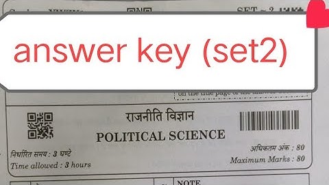 Set 2 political science answer key class 12 /pol science paper solution 2025 / board exam 2025