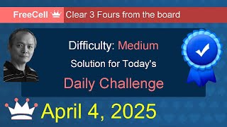 Microsoft Solitaire Collection: FreeCell - Medium - April 4, 2025