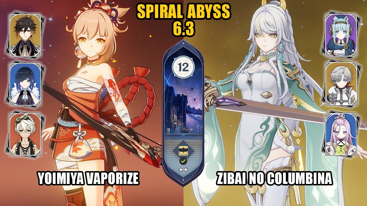 [Spiral Abyss 6.3] F2P Yoimiya Vaporize & Zibai No Columbina |Luna IV| Genshin Impact