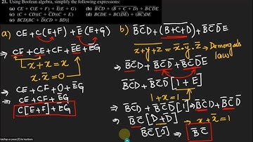 Boolean Algebra for Expression Simplification: Solution (Chap 4) of Digital Fundamentals by T. Floyd