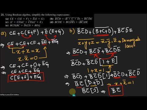 Boolean Algebra for Expression Simplification: Solution (Chap 4) of Digital Fundamentals by T. Floyd