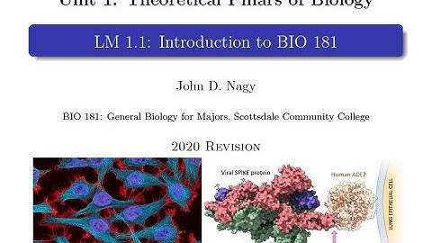 BIO 181 Welcome