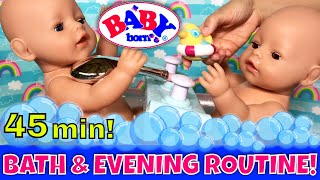 💦Baby Born Bath Time & Evening Routine! 💖45 MINUTES Of Baby Born Doll Fun! ⭐️
