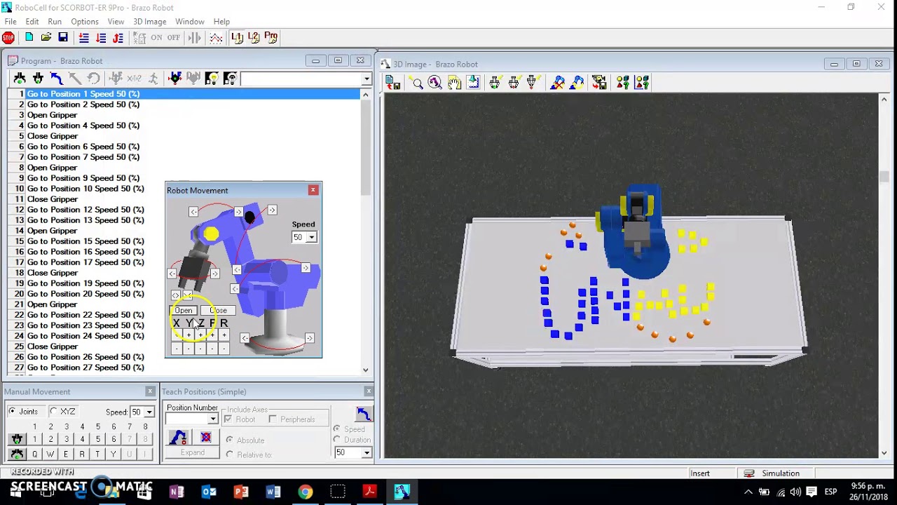 Programación Brazo Robot Robocell - YouTube