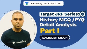 NTA UGC NET | Target JRF Series: History MCQ /PYQ Detail Analysis Part-1 | Salinder | Unacademy