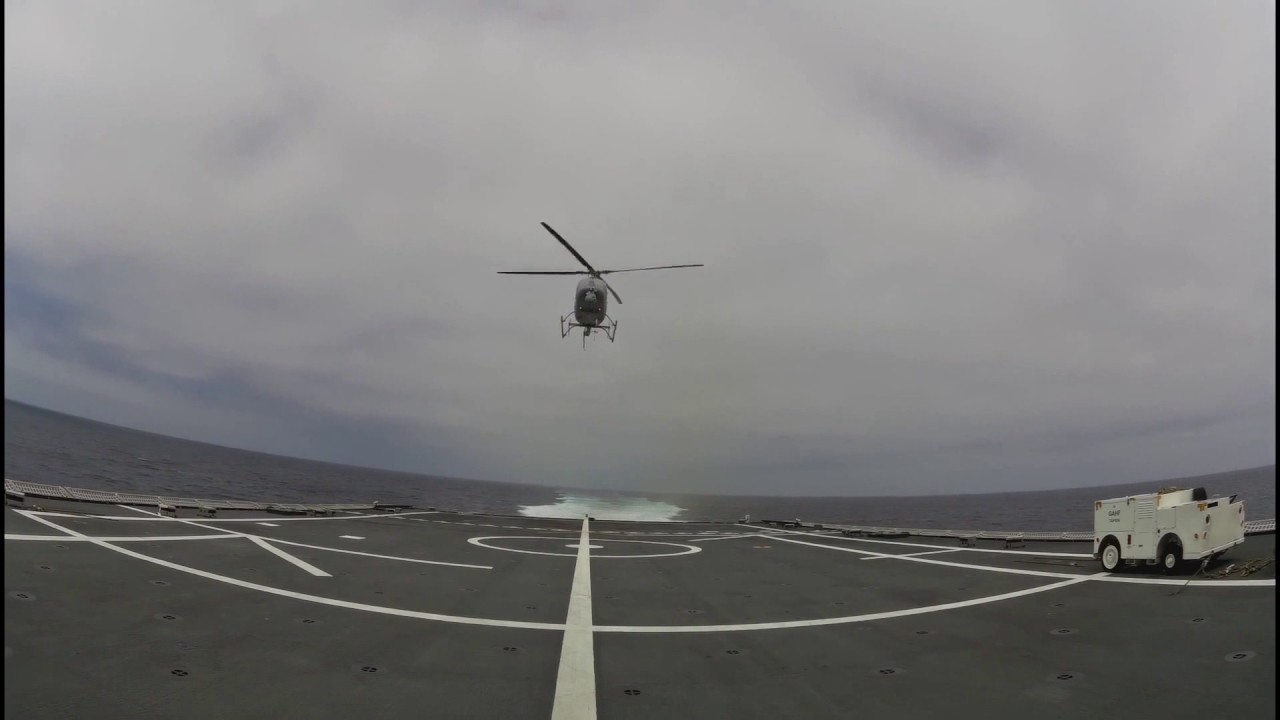 First landing of an MQ-8C Fire Scout on USS Montgomery (LCS 8)-Timelapse