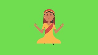 Women Meditating Green Screen l HD