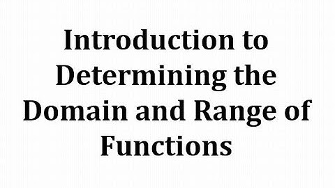 Determining Domain and Range