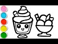 Ice Cream Drawing, Coloring and Painting for Kid