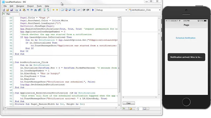 B4i - Local Notifications example