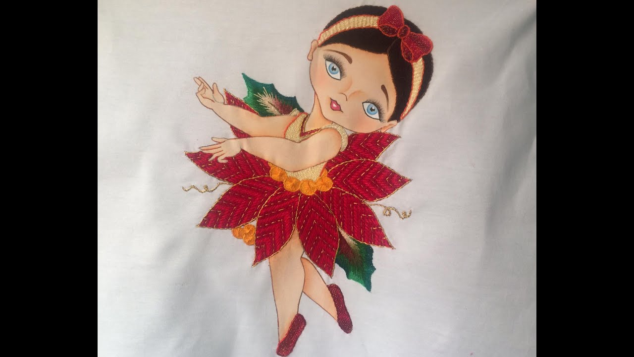 Bailarina nochebuena ❤️/puntada para flor de nochebuena, flor de pascua/poinsettia