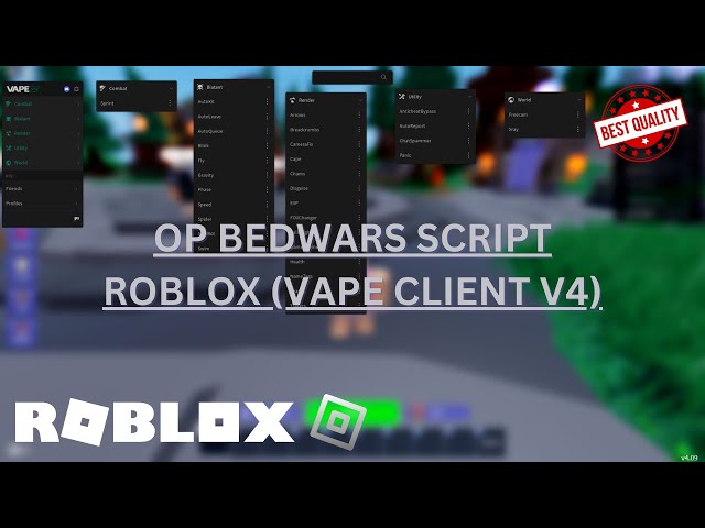 Roblox Bedwars Script VAPE V4 + Config!