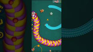 🐛 worm zone io biggest snake surrounding 😱 #saampwala game #wormszone #snake game #gaming short...