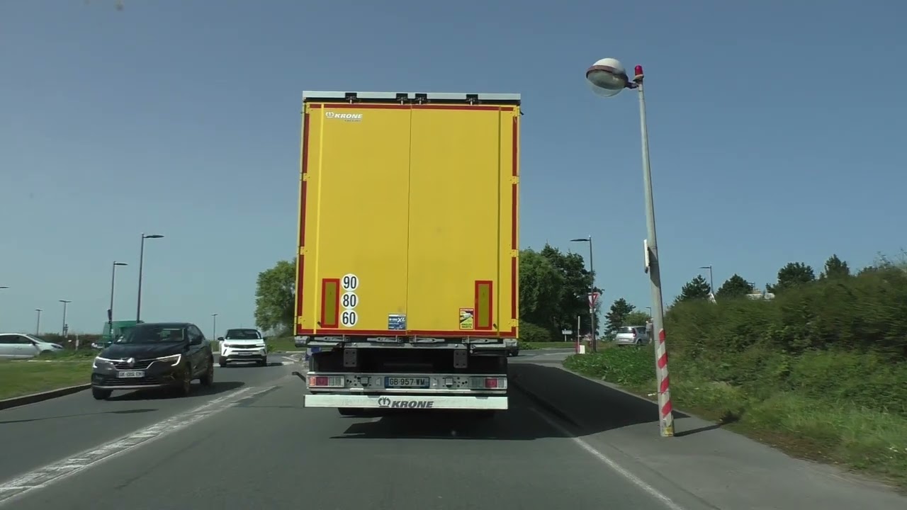Driving On Rue Saint Pierre & Avenue Pierre Marzin, 22300 Lannion Brittany France 4th September 2023