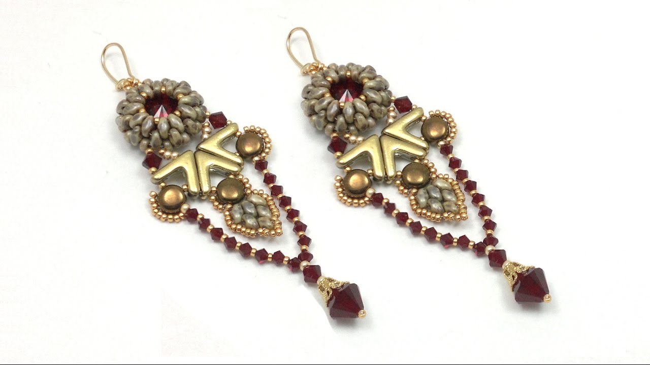 Yanara earrings (Egyptian / Art Deco style) beading tutorial