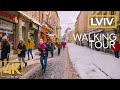 Nice Winter Day in Lviv, Ukraine - 4K City Walk with Winter Atmosphere & City Sounds