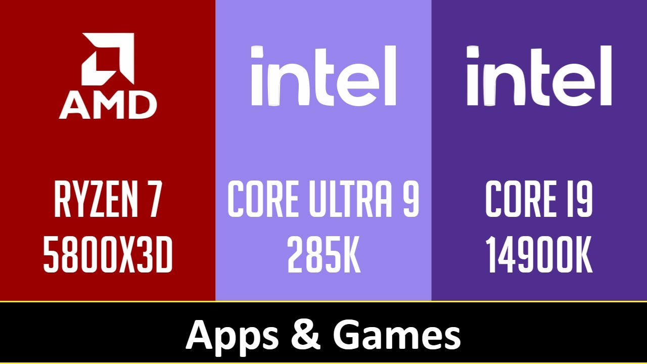 RYZEN 7 5800X3D vs CORE ULTRA 9 285K vs CORE I9 14900K - YouTube