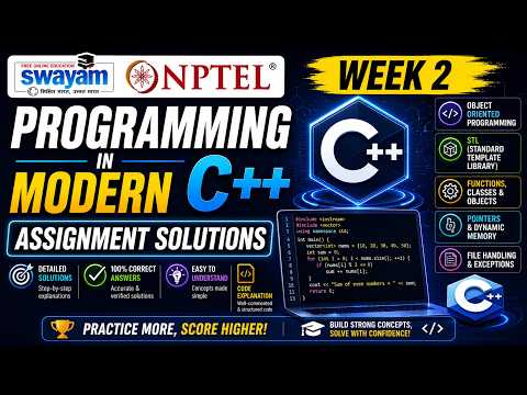 Programming in Modern C++ Week 2 Assignment Answers 2026 | NPTEL July 2026 | 100% Correct