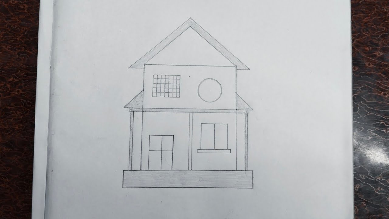 How to draw a house in easy wayHow to draw a house in normal pencilGhar kaise banate hi