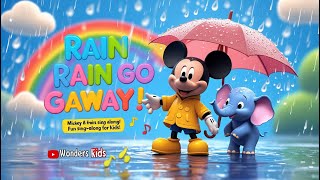 Rain Rain Go Away Mickey Mouse & Little Elephant Fun Cartoon Rhyme For Kids