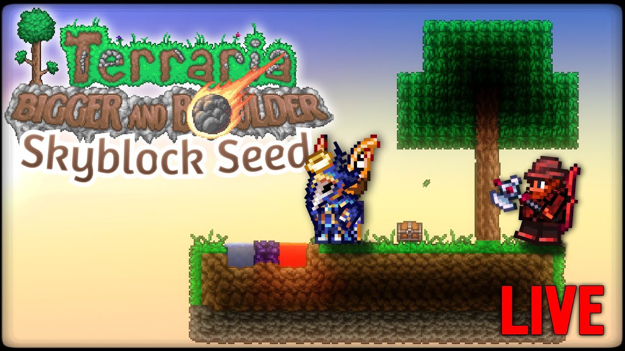 Terraria's NEW Skyblock with a TNT barrel target