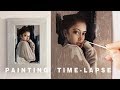 OIL PAINTING TIME-LAPSE || Oil on silver leaf