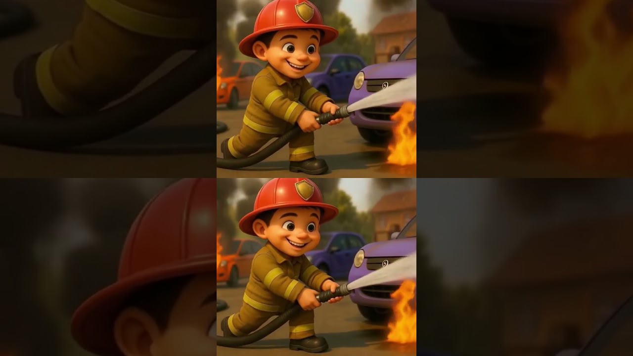 fire truck cartoon, firefighter for kids, rescue cars, early learning, fire rescue cartoon