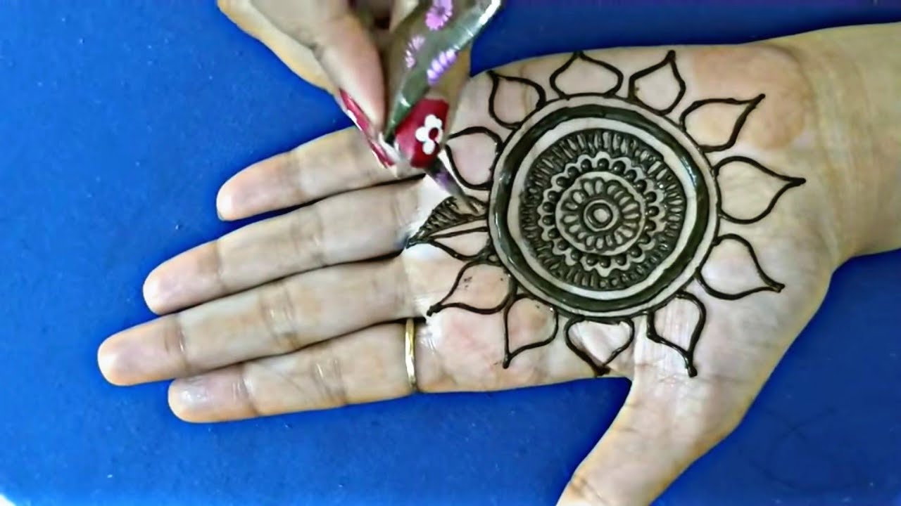 Simple Round Shape Henna Design Easy Mehendi Design For