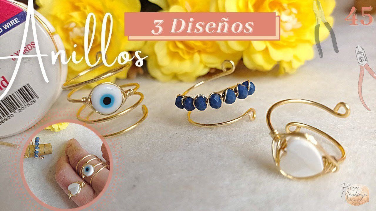 ANILLOS EN ALAMBRISMO 3 OPCIONES DIFERENTES - Anillos hechos a mano