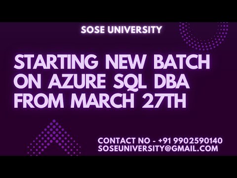 Starting New Batch on Azure Sql DBA from March 15th || +91 9902590140