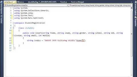 C# Tutorials Part 2 Sql Queries insert and OOP by Ranga Illandara