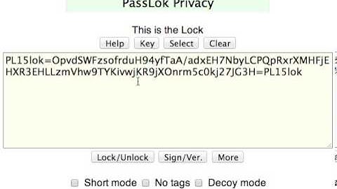 PassLok 1.5: displaying the ID of a Lock