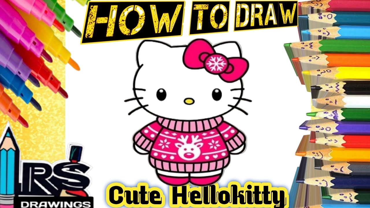 Как нарисовать милых детей Hello Kitty шаг за шагом: рисование, раскрашивание и живопись для дете...