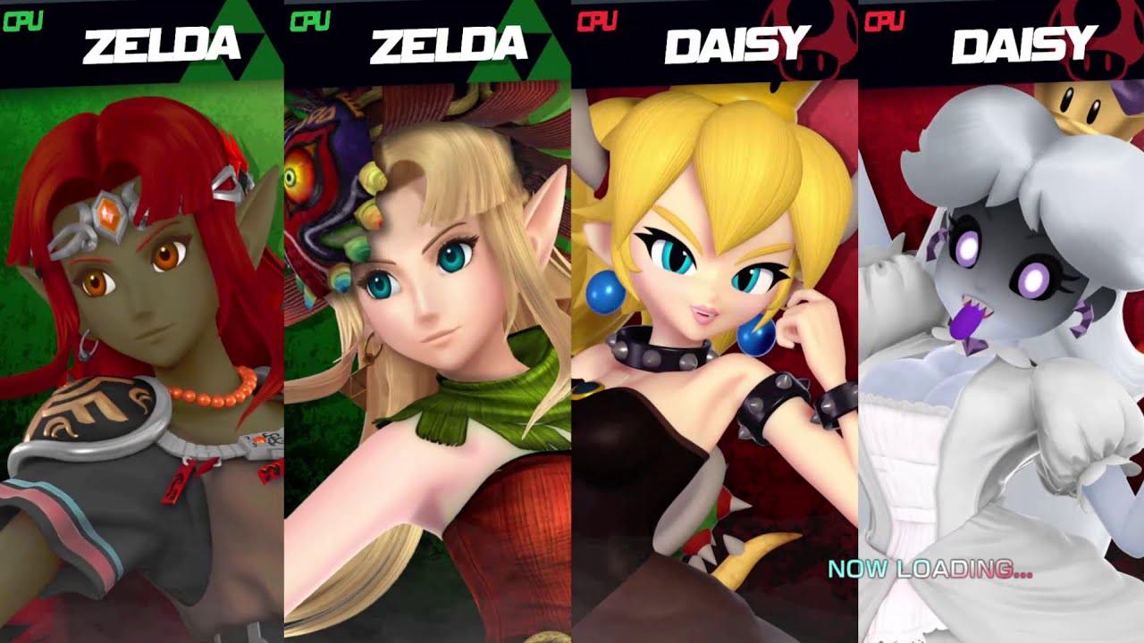 Ganondorf-Zelda + Skull Kid-Zelda vs Bowsette + Booette: Super Smash Bros Ultimate Mods