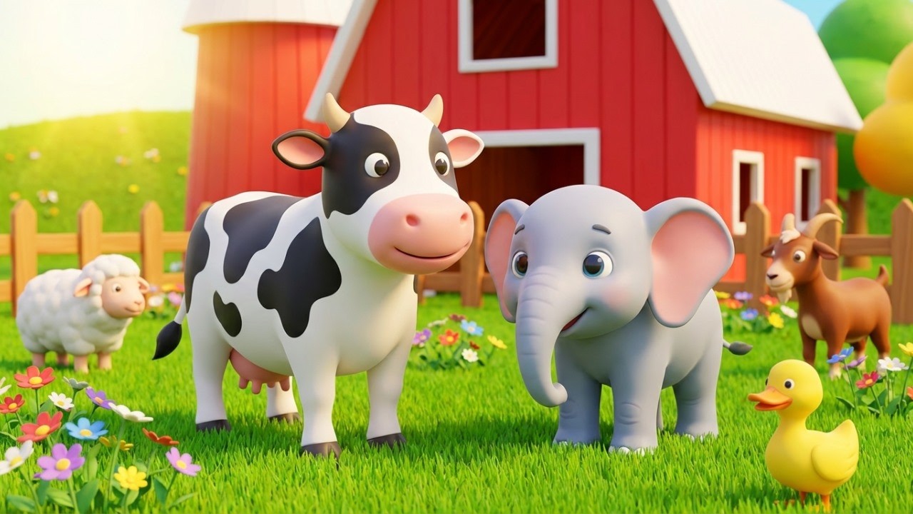 Lola the Cow and Baby Elephant Song | Fun Animal Song for Kids | Nursery Rhymes for Kids
