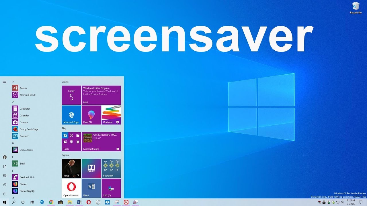 Window 10 Screen Saver