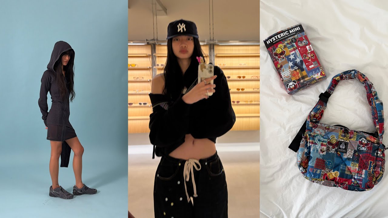 주말에만 꾸미는 사람😴 봄 신상 입어보ㅈㅏ👚👖잡지 사고 가방 받기. 웻태그 팝업, 촬영 준비. 뉴 파자마