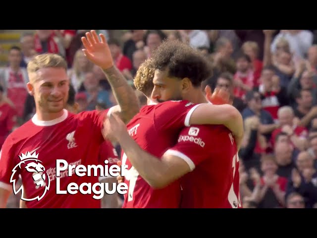 Cody Gakpo finds Mohamed Salah for header to put Liverpool up 1-0 | Premier League | NBC Sports