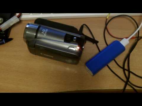 Extending runtime of Canon HFR 200 camcorder with usb power bank