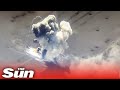 Ukrainian forces destroy Russian weapons in huge explosion