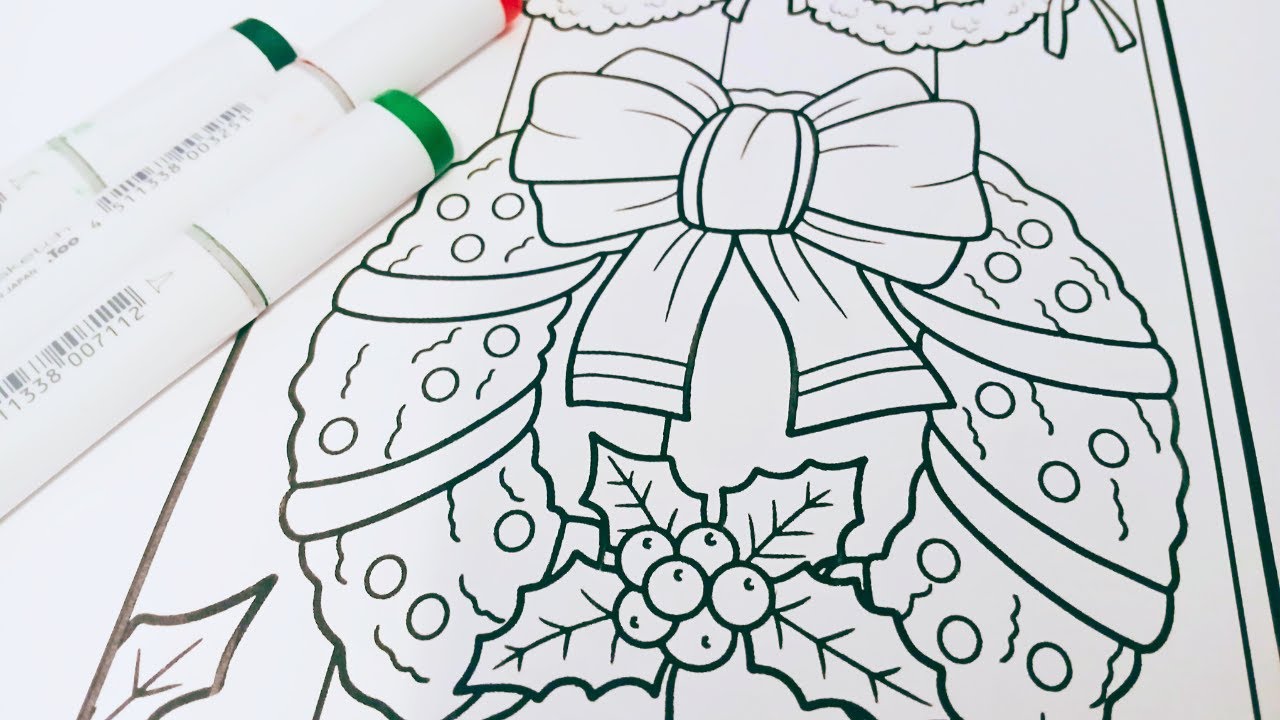 christmas wreath color with me / colormas day 5