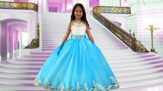 Grandma sews a new Dress The Princess for Alice | Kids party Wear dress