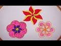 hand embroidery amazing 3 gorgeous flower design with easy sewing needle work in a video