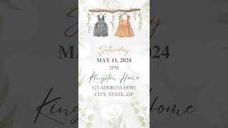 Boho Themed Gender Reveal Video Invitation