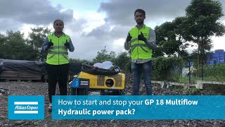 How to start and stop your GP 18 Multiflow Hydraulic power pack?