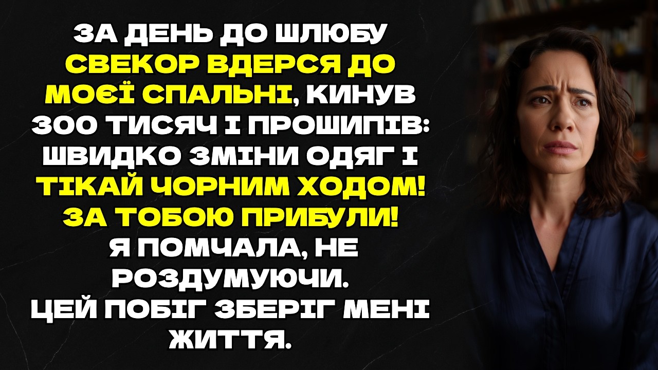 За день до шлюбу свекор вдерся до моєї спальні, кинув 300 тисяч і прошипів: Швидко...